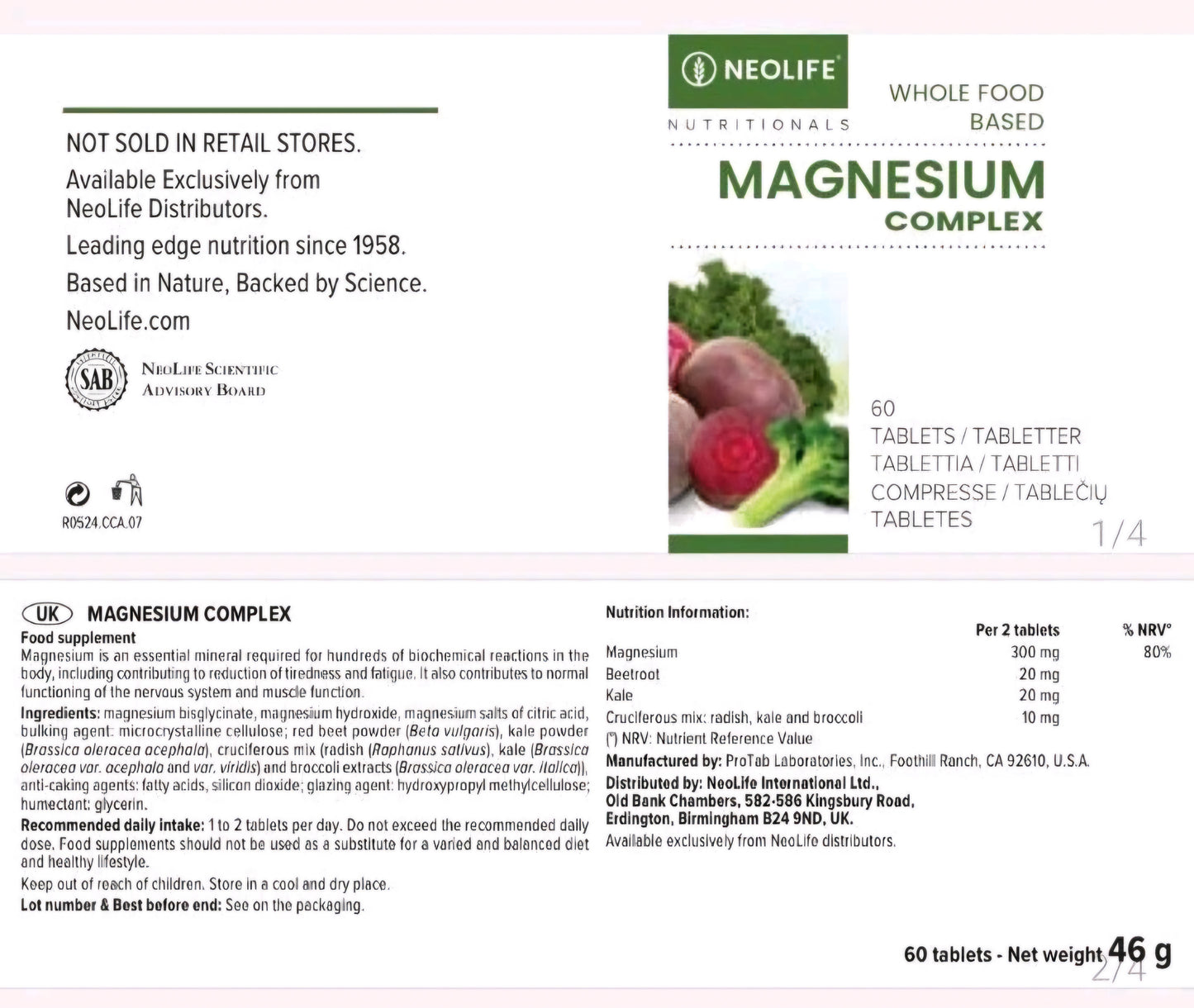 Neolife Magnesium Complex food supplement